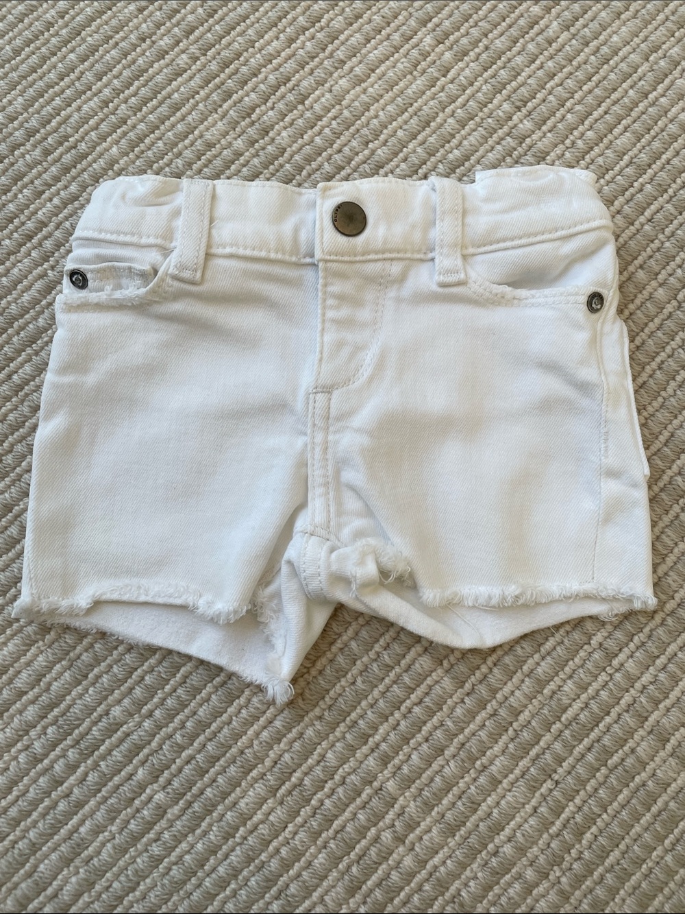 DL1961 White Frayed Hem Kids' Denim Shorts
